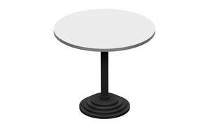 Tisch rund schwarz Deckplatte weiss